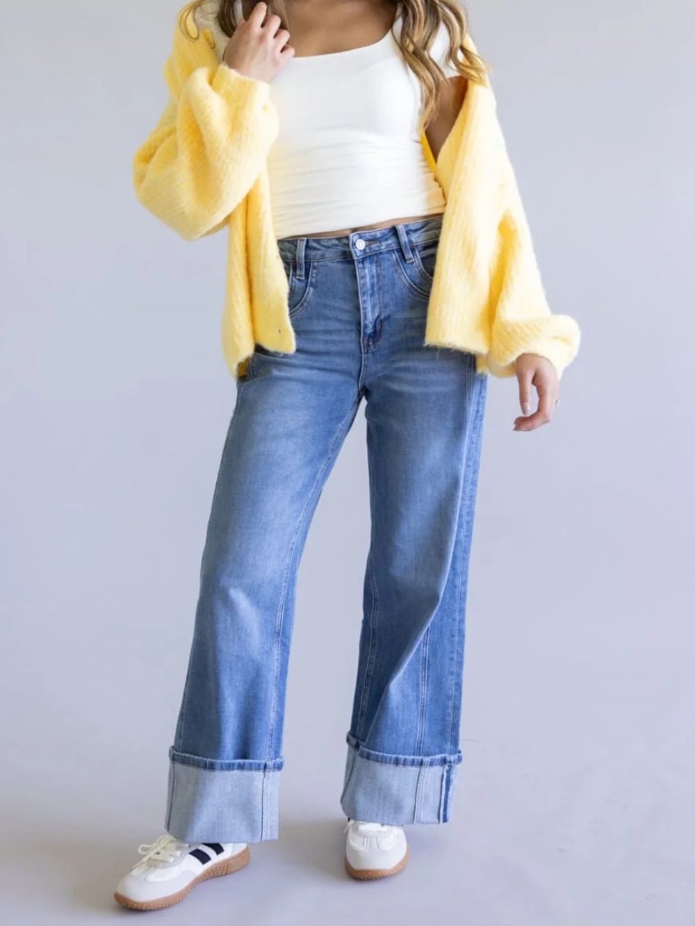 Flying Monkey Classic High-Rise Wide Leg Blue Jeans - Women's